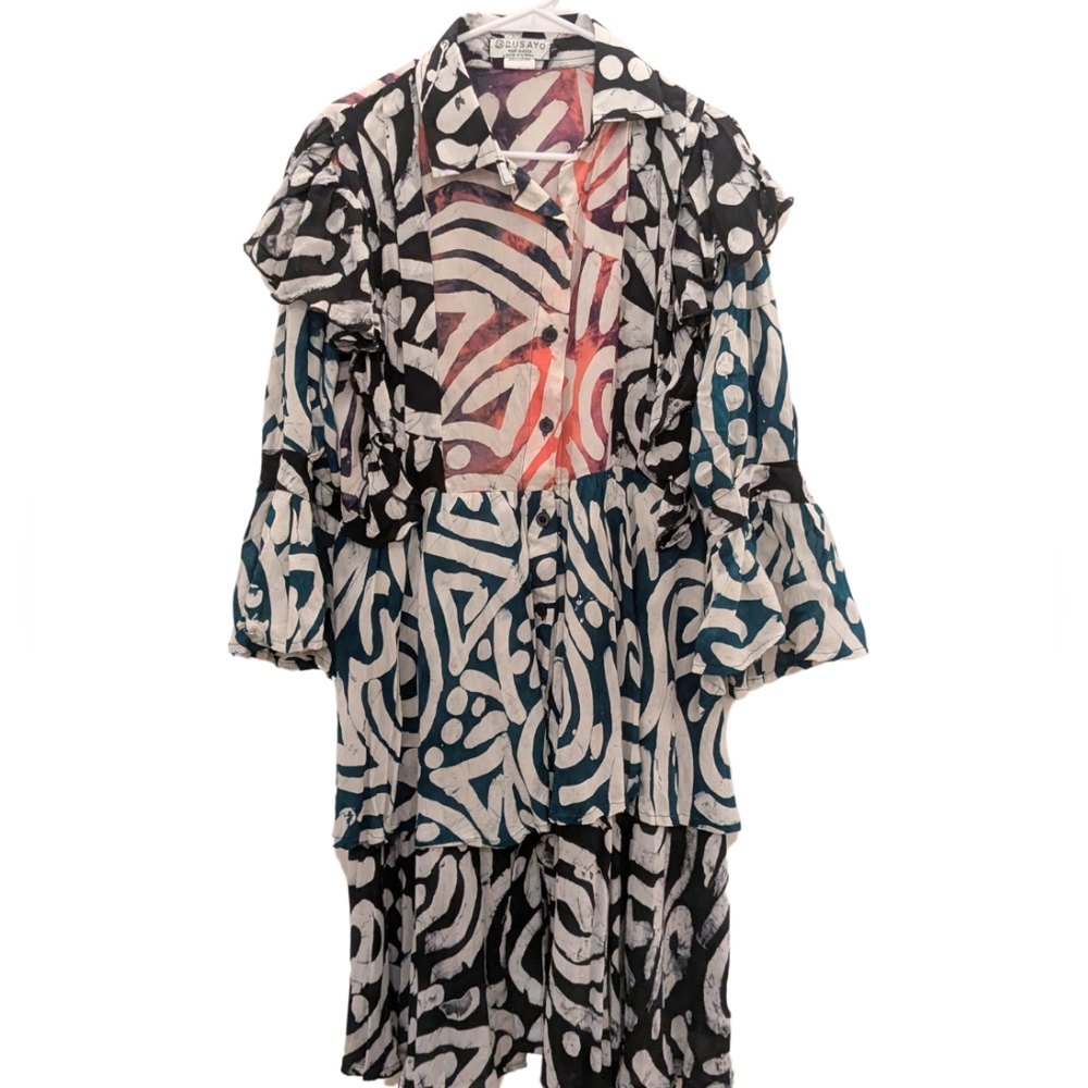 Busayo Abstract Print Cotton Top
